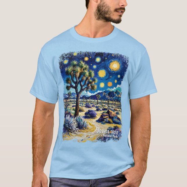 Joshua Tree Mojave Desert Hiking Modern Dreamlike T Shirt (Framsida)