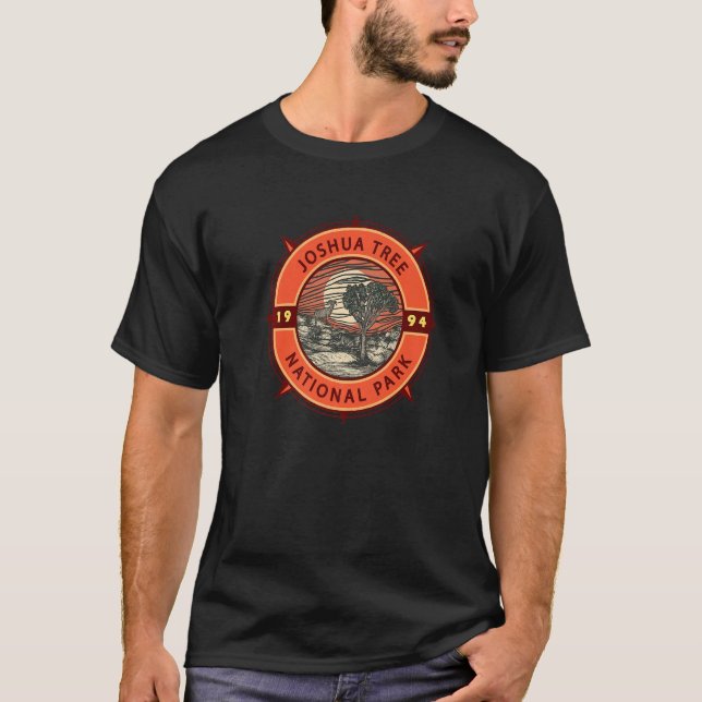 Joshua Tree National Park Bighorn Sheep Retro Comp T Shirt (Framsida)