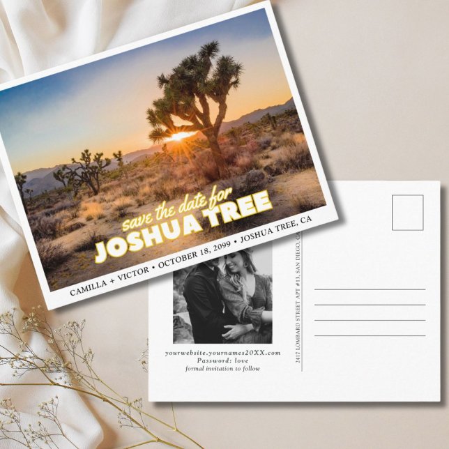 Joshua Tree National Park Bröllop Spara datum Vykort (Joshua Tree Naitonal Park Wedding Save the Date Postcards)