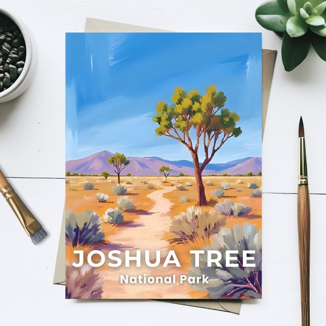 Joshua Tree National Park California Watercolor Vykort (Skapare uppladdad)