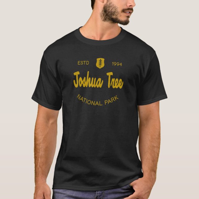 Joshua Tree National Park Classic Script Style Tex T Shirt (Framsida)