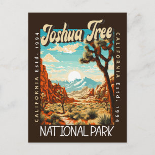 Joshua Tree National Park Illustration Förfallen Vykort