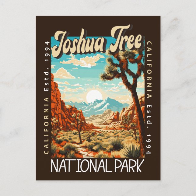 Joshua Tree National Park Illustration Förfallen Vykort (Framsida)