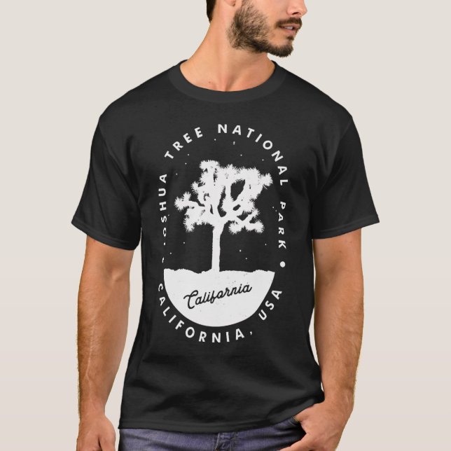 Joshua Tree National Park Natt Retro T Shirt (Framsida)