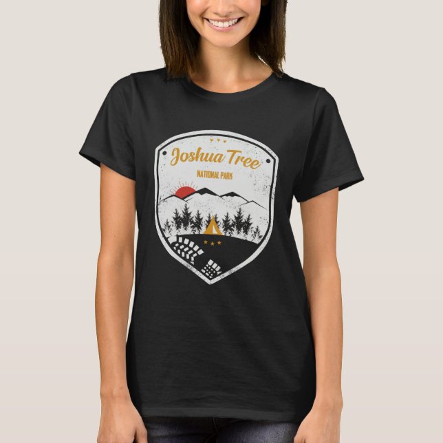 Joshua Tree  National Park Retro Souvenir T Shirt (Framsida)