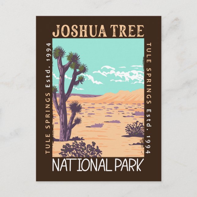 Joshua Tree National Park Tule Springs Distressed Vykort (Framsida)