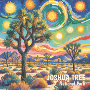 Joshua Tree National Park Van Gogh Färgrik Öken Klistermärken