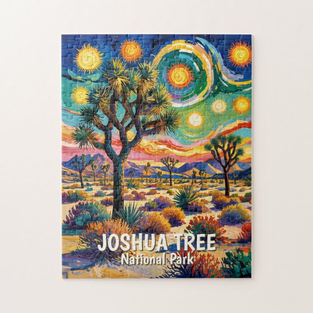 Joshua Tree National Park Van Gogh Färgrik Öken Pussel (Vertikal)