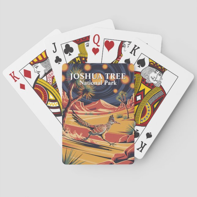 Joshua Tree Nationalpark Fågel Modern affisch stil Casinokort (Baksidan)
