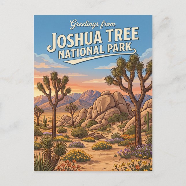 Joshua Tree Nationalpark Kalifornien Vykort (Framsida)