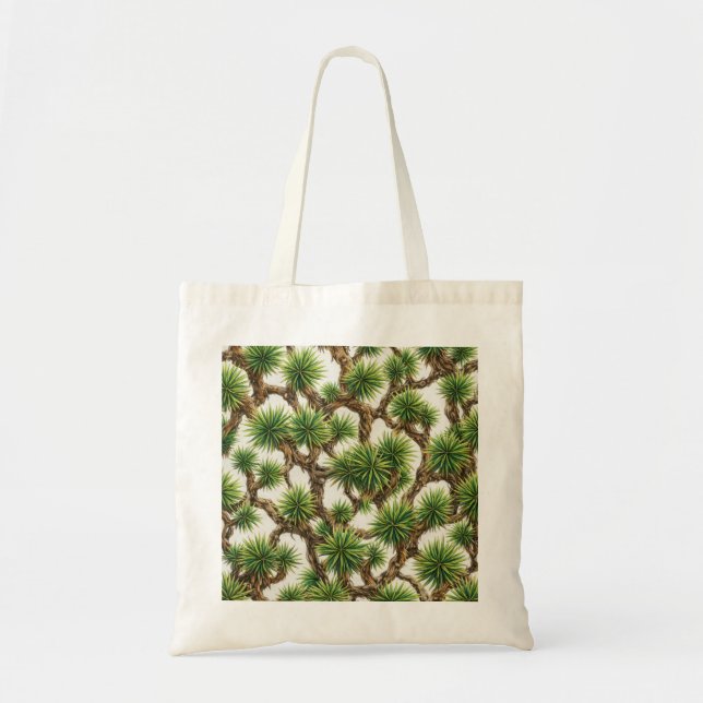 Joshua Tree Öken Botanisk Grön Yucca Mönster Tygkasse (Framsidan)