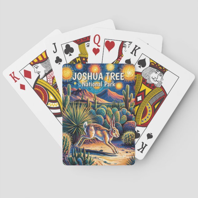 Joshua Tree Öken Vilda djur Kanin Färgrik Casinokort (Baksidan)