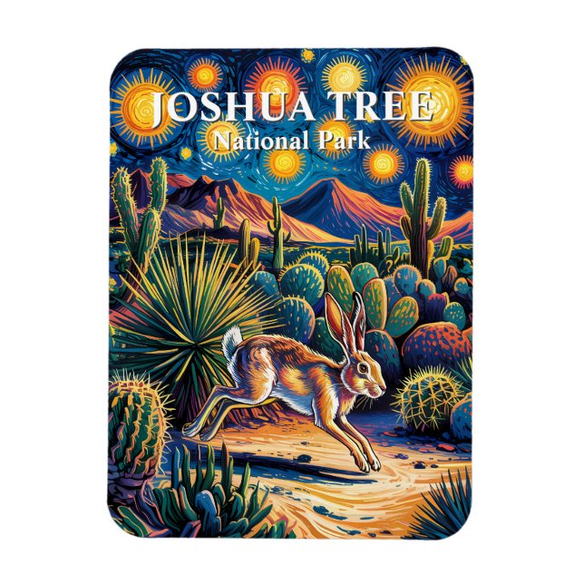 Joshua Tree Ökenvilda Kanin Färgrik Magnet (Vertikal)