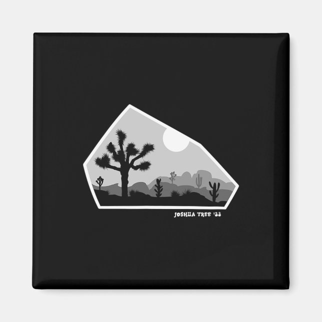 Joshua Tree Retro Boulder Mörk  Magnet (Framsidan)