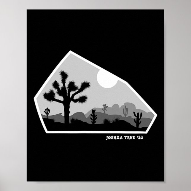 Joshua Tree Retro Boulder Mörk  Poster (Framsidan)