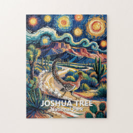 Joshua Tree Roadrunner Färgglatt Ökenlandskap Pussel