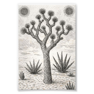 joshua tree skiss öken skiss konst fototryck