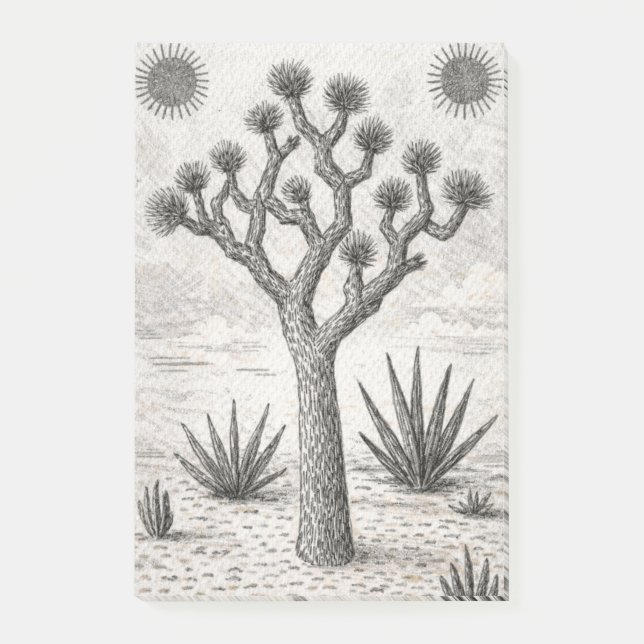 joshua tree skiss | öken skiss konst post-it block (Framsida)