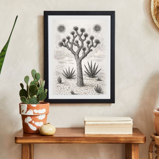 joshua tree skiss | öken skiss konst poster (Skapare uppladdad)