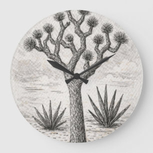 joshua tree skiss   öken skiss konst stor klocka