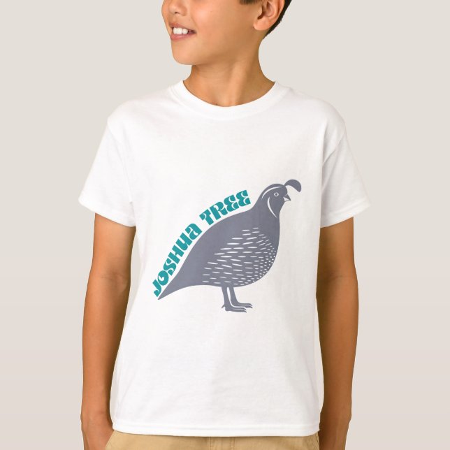 Joshua Tree vaktel fågel park logotyp T Shirt (Framsida)