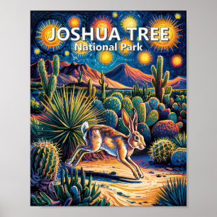 Joshua Tree Van Gogh Ökenvild Kanin Poster