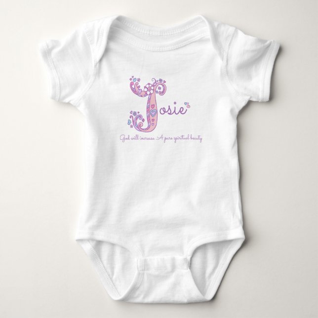 Josie Girl namn pastel lila anpassningsbar   T Shirt (Framsida)