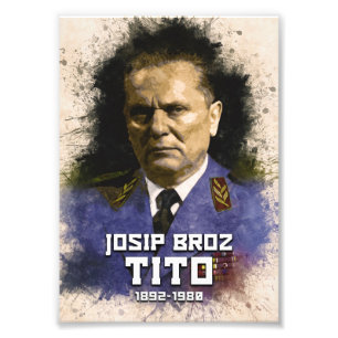 Josip Broz Tito 1892-1980 SFRJ Färg porträtt Fototryck