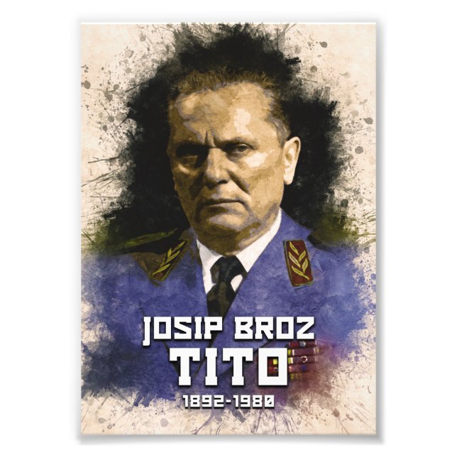 Josip Broz Tito 1892-1980 SFRJ Färg porträtt Fototryck (Framsidan)