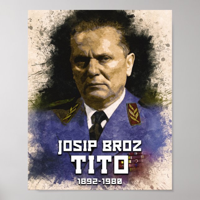 Josip Broz Tito 1892-1980 SFRJ Färg porträtt Poster (Framsidan)