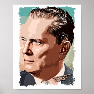 Josip Broz Tito, Jugoslaviens president Färg Poster