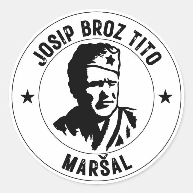 Josip Broz Tito Maršal Runt Klistermärke (Framsida)