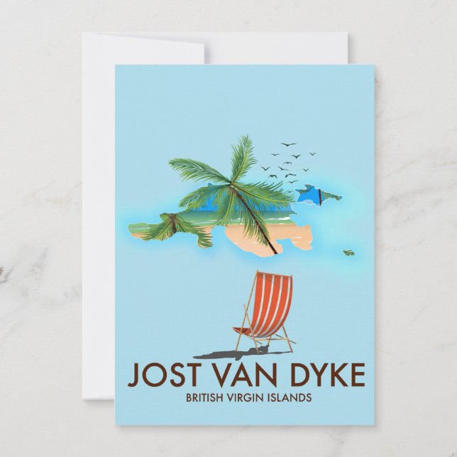 jost van dyke Brittiska Jungfruöarna. Inbjudningar (Baksida)