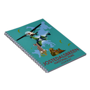 Jostedalsbreen Nationalpark Flygplansaffisch Anteckningsbok