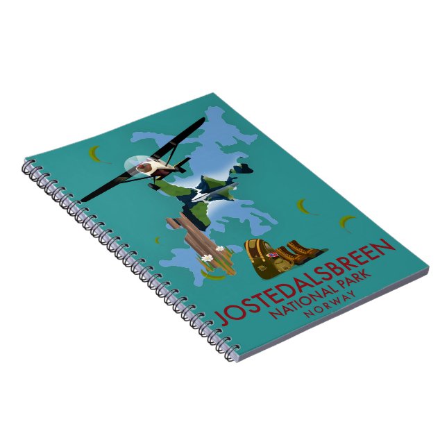 Jostedalsbreen Nationalpark Flygplansaffisch Anteckningsbok (Högra Sidan)