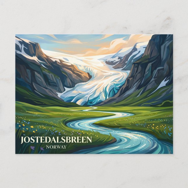 Jostedalsbreen nationalpark Norge Vykort (Framsida)