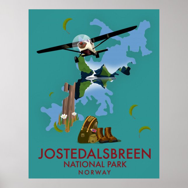 Jostedalsbreen nationalparksflygposter poster (Framsidan)