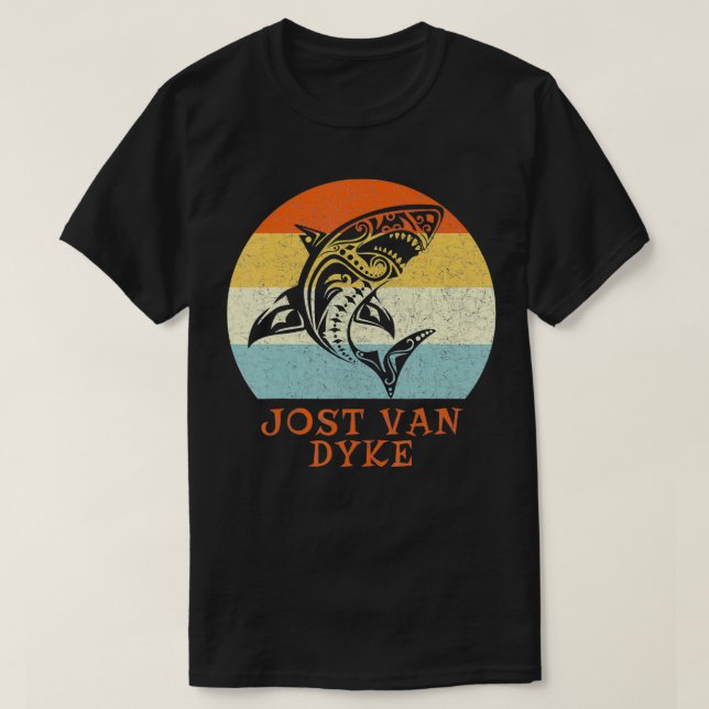 JostVanDyke BVI-Vintagen Retro Vacation T Shirt (Design framsida)