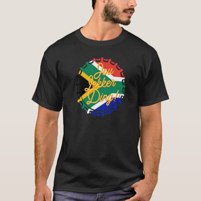 Jou Lekker Ding Flaska Cap Afrikaans Sydafrika T Shirt (Framsida)
