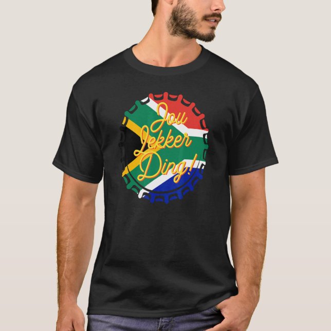Jou Lekker Ding Flaska Cap Afrikaans Sydafrika T Shirt (Framsida)