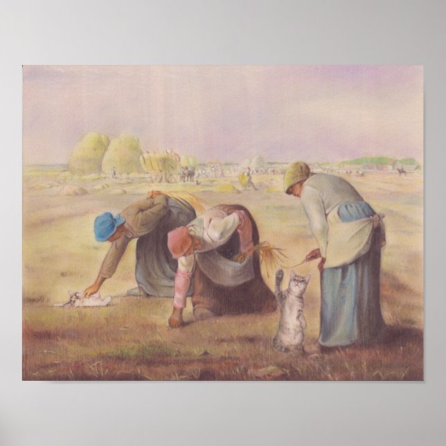 Jouez avec les chats Jean-François Millet Poster (Framsidan)