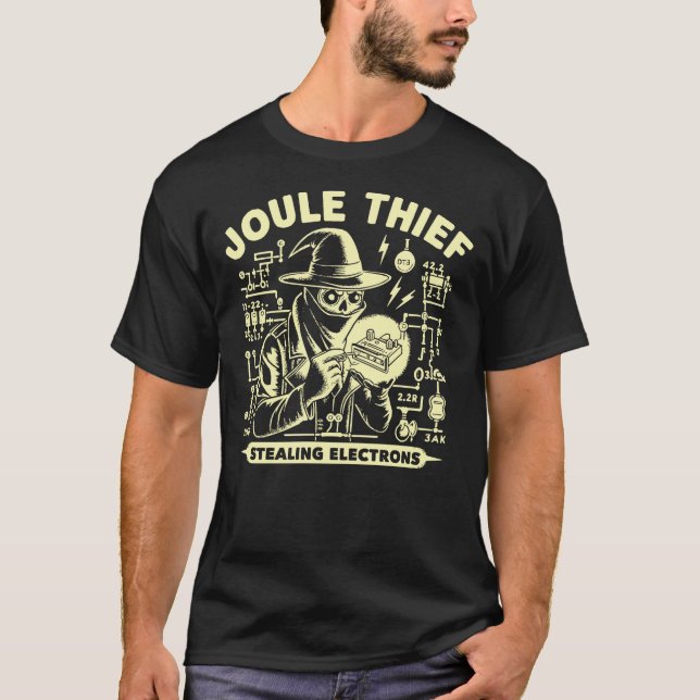 Joule Thief Funny Electronics Geek T Shirt (Framsida)