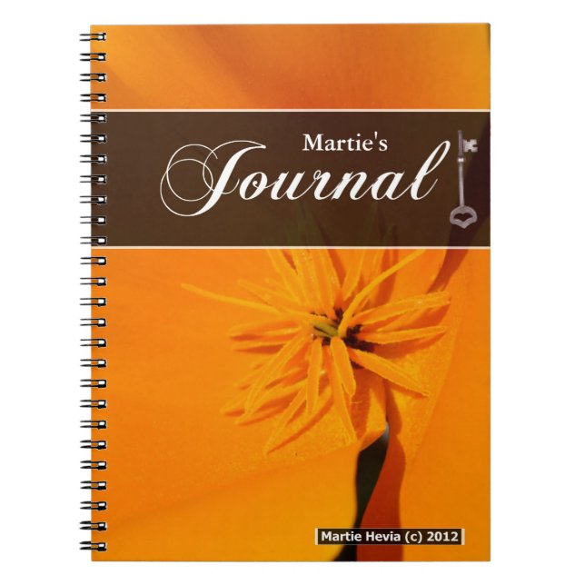 Journal bärbar dator - Kalifornien Poppy Anteckningsbok (Framsidan)