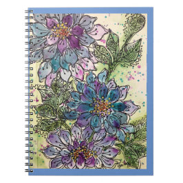 Journal/Bärbar dator- Lila Chrysanthemum Flowers Anteckningsbok