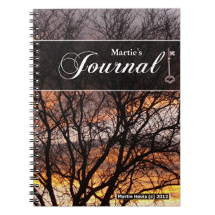 Journal bärbar dator - Solnedgång Träd Anteckningsbok Med Spiral