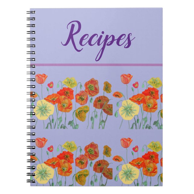 Journal Bok Pansy Lilac Lila Recipe Blommigt Anteckningsbok (Framsidan)