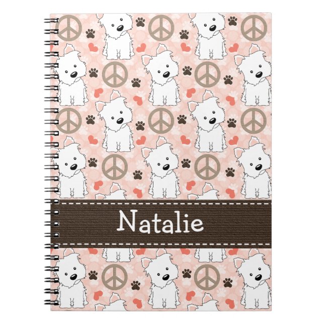 Journal för fredkärlekWesties spiral Anteckningsbok Med Spiral (Framsidan)