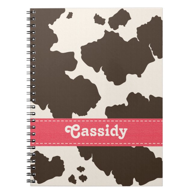 Journal för rosa- och bruntCowhideanteckningsbok Anteckningsbok Med Spiral (Framsidan)