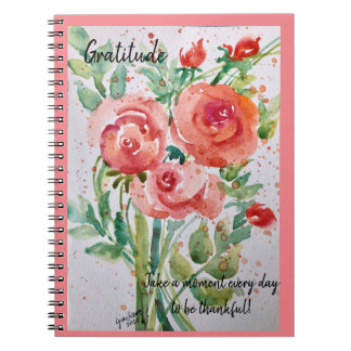 Journal-"Gratitude" - Coral Ro Anteckningsbok