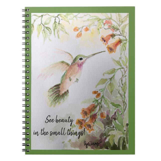 Journal- Hummingbird & Balboa Sunset Flowers Anteckningsbok (Framsidan)